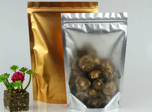Load image into Gallery viewer, Clear front & gold back with silver lining stand up pouch