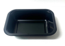 Load image into Gallery viewer, Black cpet 600ml food container, use our tray sealer perfect for ready made meals
